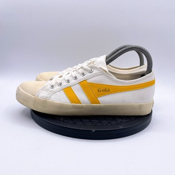 Gola Coaster Sneakers Yellow Stripe womens Size 8 - Picture 3 of 9